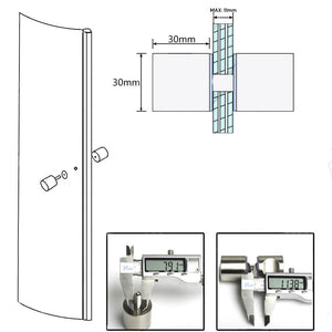Shower Glass Door Knob Bathroom Back-to-Back Handle Pull 304 Brushed