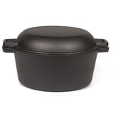 26cm 2-in-1 Cast Iron Dutch Oven & Skillet Set �C Pre-Seasoned Dual-Use Pot with Lid Fry Pan, Durable & Versatile Cookware