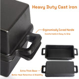 2-in-1 Cast Iron Bread Loaf Pan Tin with Lid �C Dual Use Baking Dish with Ergonomic Handles, Pre-Seasoned for Oven Cooking