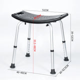 Yippee Adjustable Curved Shower Stool Seat - Black