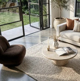 Nobu Round Sculptural Stone Coffee Table - Natural Stone 100cm In Australia - Darrahopens