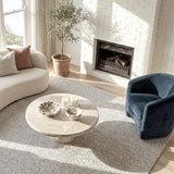 Nobu Round Sculptural Stone Coffee Table - Natural Stone 70cm