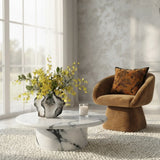 Nobu Round Sculptural Stone Coffee Table - Panda Marble Finish In Australia - Darrahopens