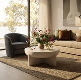 Zelda Sculptural Stone Coffee Table - Sand Textured Finish In Australia - Darrahopens