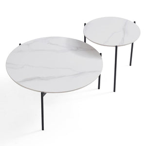 Interior Ave - Bianco Nested Coffee Table Set - Marble & Black