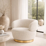 Interior Ave - Luna Swivel Armchair - Vanilla Oat