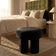 Interior Ave - Bentley Velvet Ottoman - Black In Australia - Darrahopens