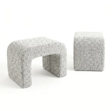 Interior Ave - Hendrix Arched Textured Ottoman - Frosted Stone