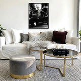 Interior Ave - Monaco Round Ottoman - Ocean