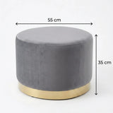 Interior Ave - Monaco Round Ottoman - Ocean