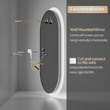 Interior Ave - LED Oval Frameless Salon / Bathroom Wall Mirror - 50 x 80cm