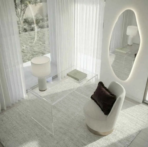 Interior Ave - Opal Irregular LED Wall Mirror – Backlit Statement Mirror