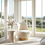 Nobu Sculptural Stone Side Table - Matte Natural Stone