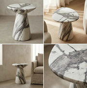 Interior Ave - Veneta Stone Side Table - Panda Marble Finish