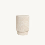 Vera Fluted Stone Side Table - Matte Natural Stone In Australia - Darrahopens