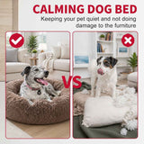 Pet Dog Bedding Warm Plush Round Comfortable Dog Nest Light Coffee Large 90cm In Australia - Darrahopens