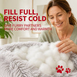 Pet Dog Bed Bedding Warm Plush Round Soft Dog Nest Light Coffee XL 100cm