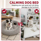 Pet Dog Bed Bedding Warm Plush Round Comfortable Dog Nest Light Grey Large 90cm Large In Australia - Darrahopens