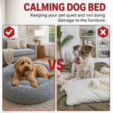 Pet Dog Bed Bedding Warm Plush Round Comfortable Dog Nest Light Grey M 70cm In Australia - Darrahopens