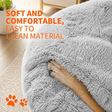 Pet Dog Bed Bedding Warm Plush Round Comfortable Dog Nest Light Grey M 70cm In Australia - Darrahopens