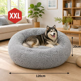 Pet Dog Bedding Warm Plush Round Comfortable Nest Comfy Sleep Kennel XXL In Australia - Darrahopens