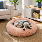 Pet Dog Bedding Warm Plush Round Comfortable Nest Comfy Sleeping kennel Pink Large 90cm In Australia - Darrahopens