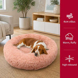 Pet Dog Bedding Warm Plush Round Comfortable Nest Comfy Sleeping kennel Pink Large 90cm In Australia - Darrahopens