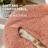 Pet Dog Bedding Warm Plush Round Comfortable Nest Comfy Sleeping kennel Pink Large 90cm In Australia - Darrahopens