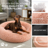 Pet Dog Bedding Warm Plush Round Comfortable Nest Comfy Sleeping kennel Pink Large 90cm In Australia - Darrahopens