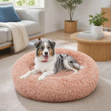 Pet Dog Bedding Warm Plush Round Comfortable Nest Comfy Sleep kennel Pink M 70cm In Australia - Darrahopens