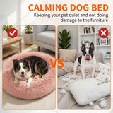 Pet Dog Bedding Warm Plush Round Comfortable Nest Comfy Sleep kennel Pink M 70cm In Australia - Darrahopens