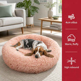 Pet Dog Bedding Warm Plush Round Comfortable Nest Comfy Sleep kennel Pink M 70cm In Australia - Darrahopens