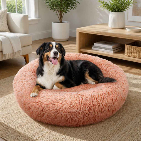 Pet Dog Bedding Warm Plush Round Comfortable Nest Comfy Sleep kennel Pink XL 100 In Australia - Darrahopens