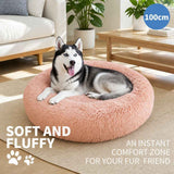 Pet Dog Bedding Warm Plush Round Comfortable Nest Comfy Sleep kennel Pink XL 100 In Australia - Darrahopens
