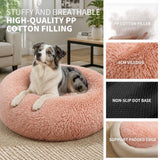 Pet Dog Bedding Warm Plush Round Comfortable Nest Comfy Sleep kennel Pink XL 100