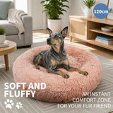 Pet Dog Bedding Warm Plush Round Comfortable Nest Comfy Sleep kennel Pink XXL In Australia - Darrahopens
