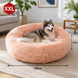 Pet Dog Bedding Warm Plush Round Comfortable Nest Comfy Sleep kennel Pink XXL In Australia - Darrahopens