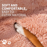 Pet Dog Bedding Warm Plush Round Comfortable Nest Comfy Sleep kennel Pink XXL In Australia - Darrahopens