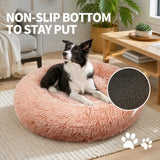 Pet Dog Bedding Warm Plush Round Comfortable Nest Comfy Sleep kennel Pink XXL