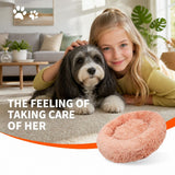 Pet Dog Bedding Warm Plush Round Comfortable Nest Comfy Sleep kennel Pink XXL