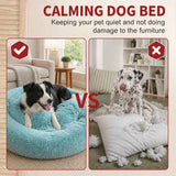 Pet Dog Bedding Warm Plush Round Comfortable Nest Comfy Sleeping kennel Green Large 90cm In Australia - Darrahopens