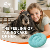 Pet Dog Bedding Warm Plush Round Comfortable Nest Comfy Sleeping kennel Green Large 90cm