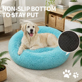 Pet Dog Bed Warm Plush Round Comfortable Nest Comfy Sleeping kennel Green M 70cm