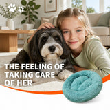 Pet Dog Bedding Warm Plush Round Comfortable Nest Comfy Sleep kennel Green 100cm