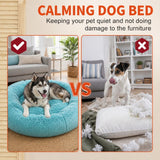 Pet Dog Bedding Warm Plush Round Comfortable Nest Comfy Sleep kennel Green 120cm In Australia - Darrahopens