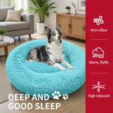 Pet Dog Bedding Warm Plush Round Comfortable Nest Comfy Sleep kennel Green 120cm In Australia - Darrahopens