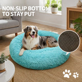 Pet Dog Bedding Warm Plush Round Comfortable Nest Comfy Sleep kennel Green 120cm