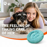 Pet Dog Bedding Warm Plush Round Comfortable Nest Comfy Sleep kennel Green 120cm