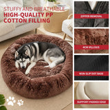 Dog Cat Pet Calming Bed Washable ZIPPER Cover Warm Soft Plush Round Sleeping 100