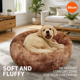 Dog Cat Pet Calming Bed Warm Soft Plush Round Nest Comfy Sleeping Kennel Cave AU In Australia - Darrahopens